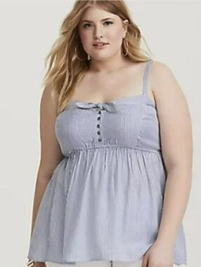Torrid Blue & White Striped Camisole Top 
Size 3 =22/24